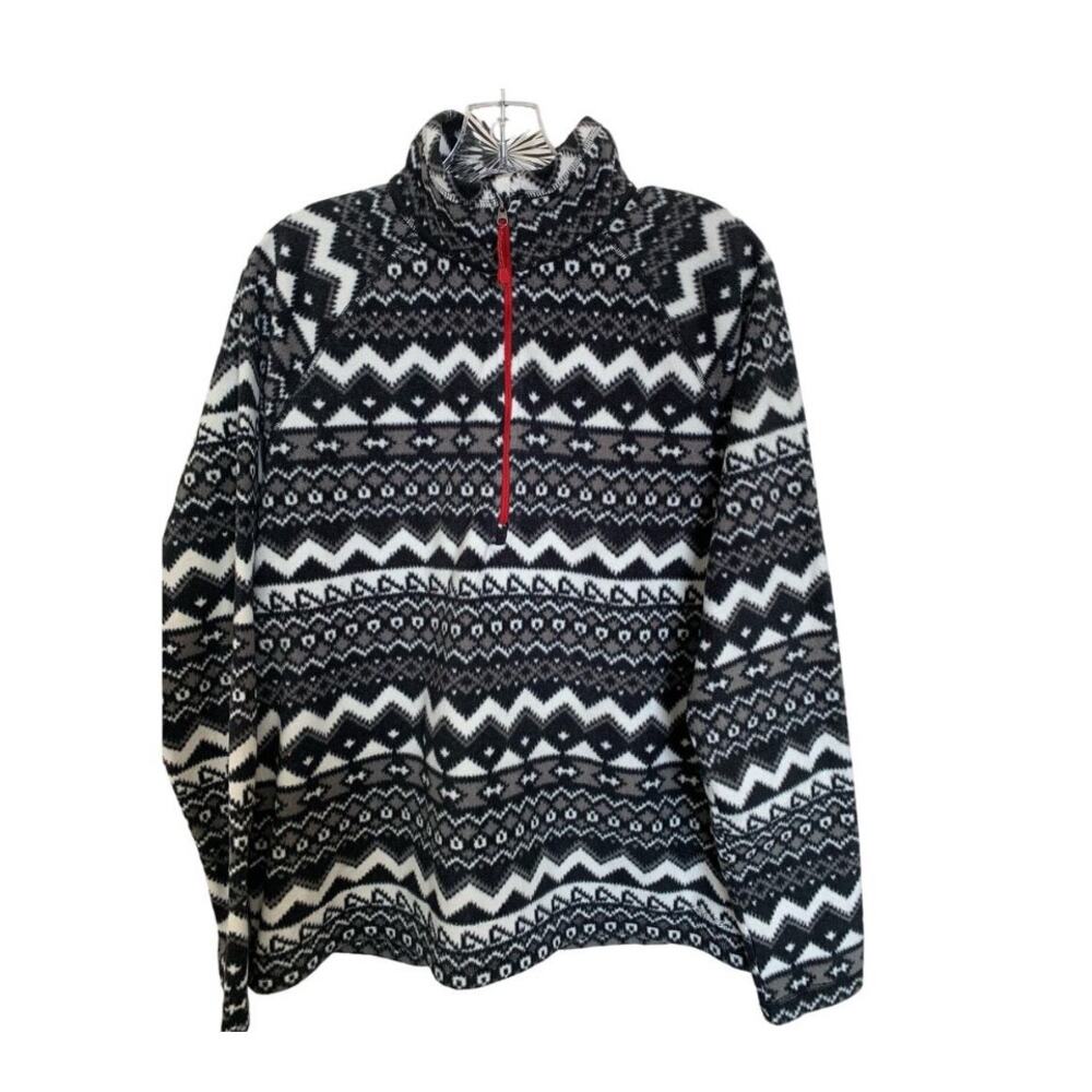 Eddie Bauer 1/2 zip Fleece pullover geometric XL women's